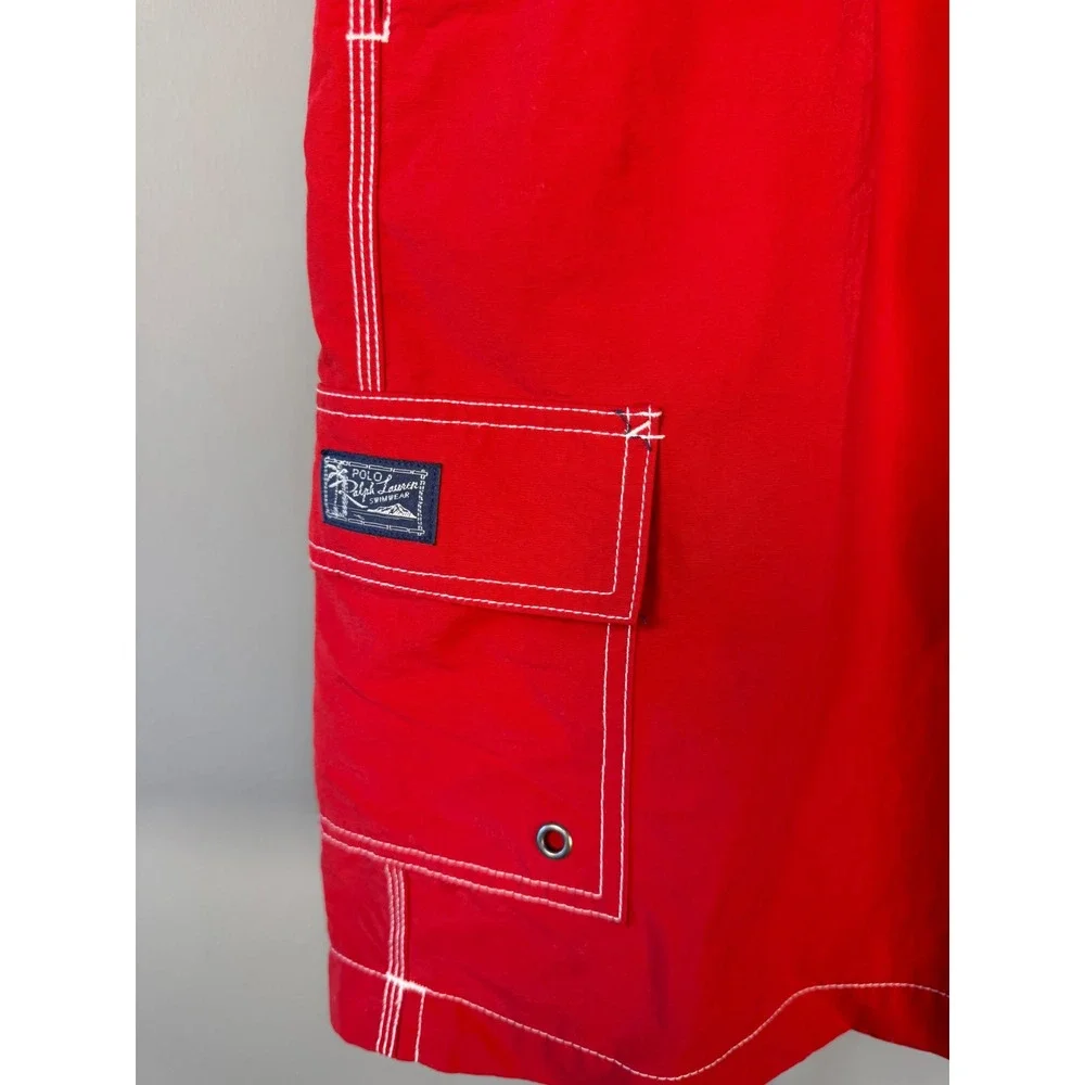 Polo Ralph Lauren Red Swim Trunks Mesh Lined Pony Logo XL Beach Surf